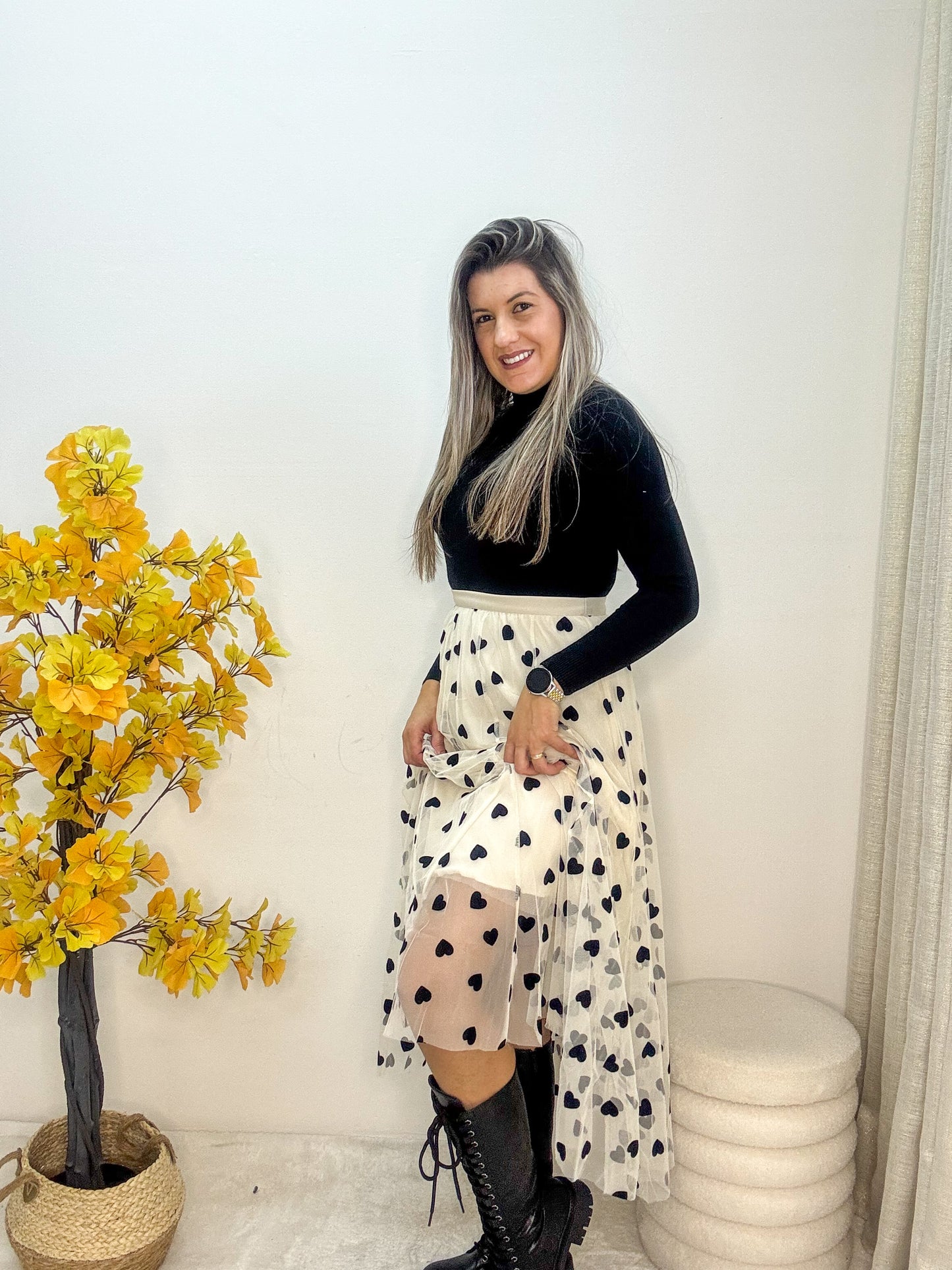 Saia tule corações TU