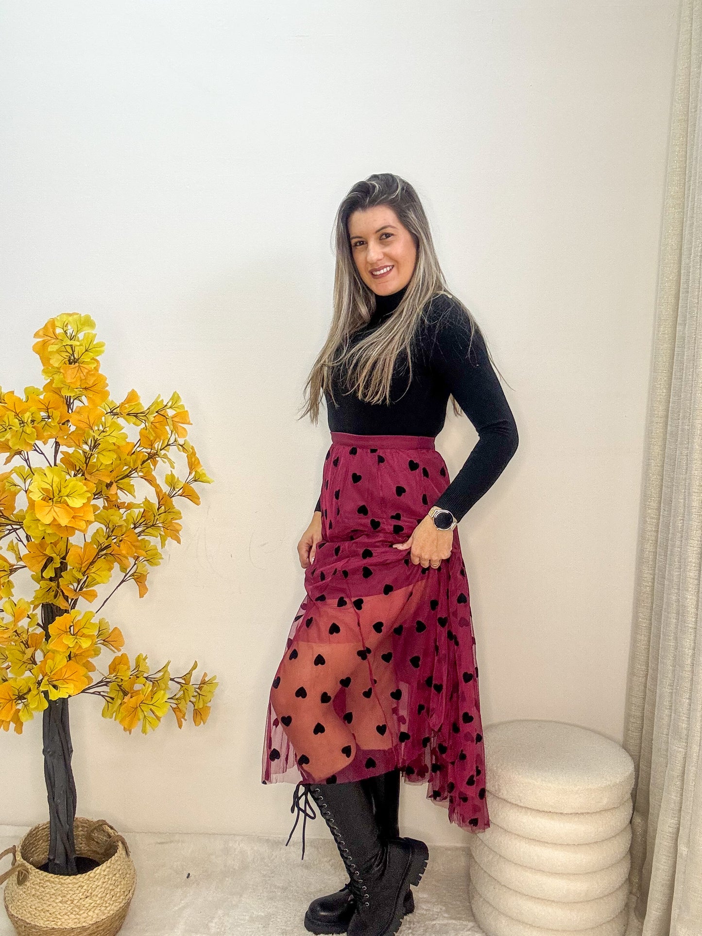 Saia tule corações TU