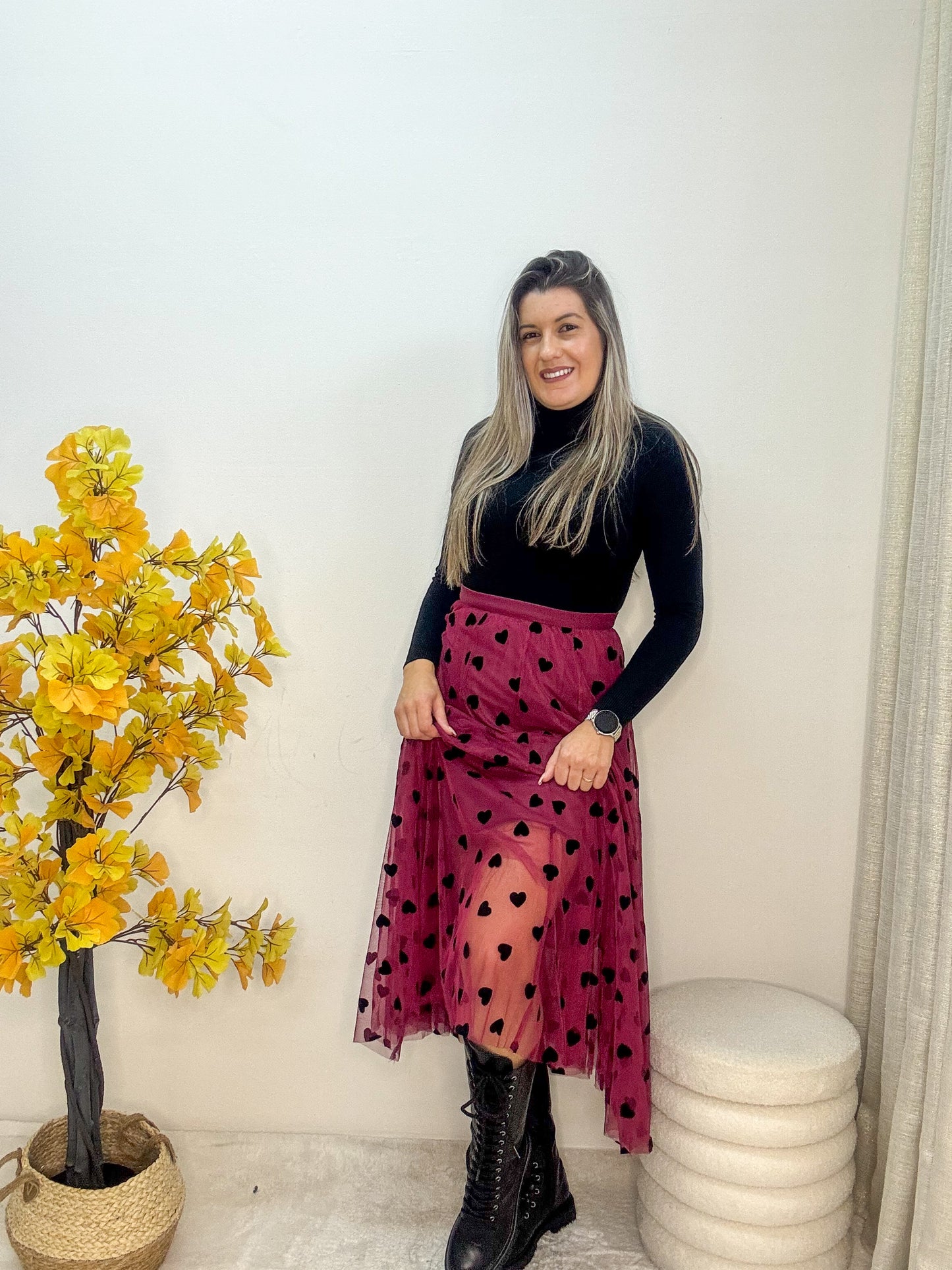 Saia tule corações TU