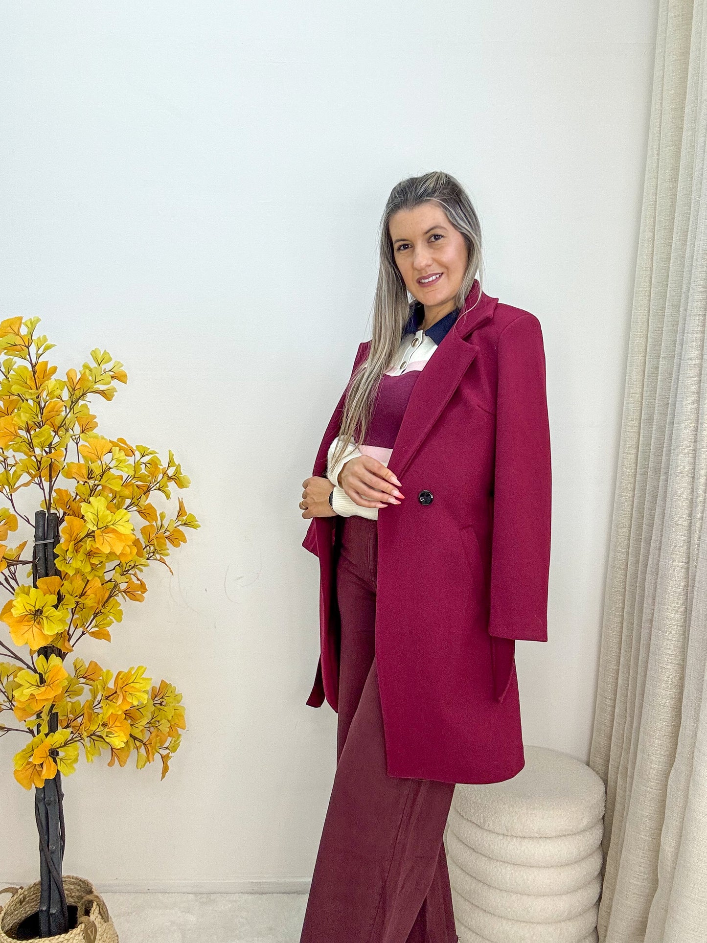 Casaco fazenda forrado comprimento médio