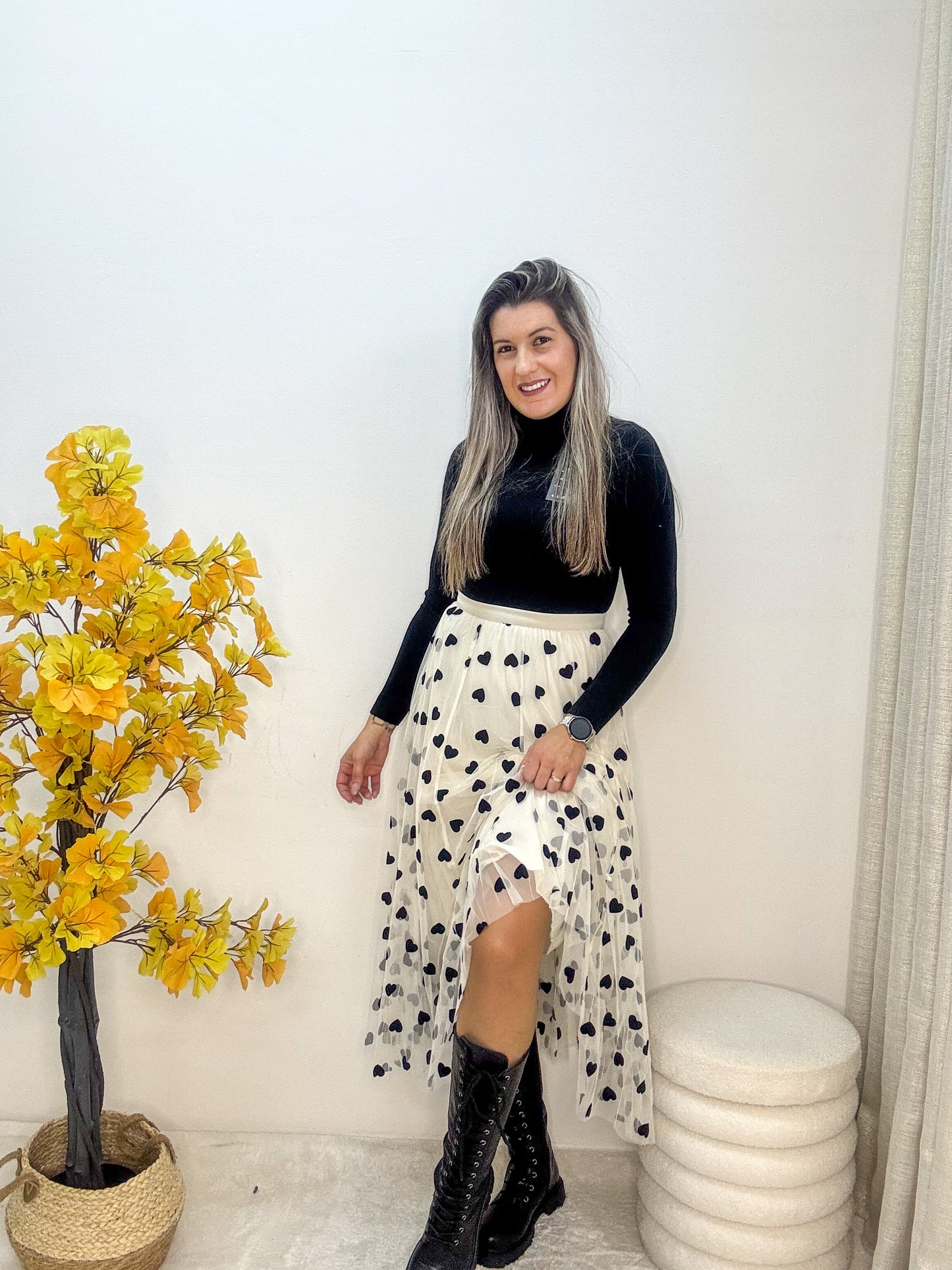 Saia tule corações TU