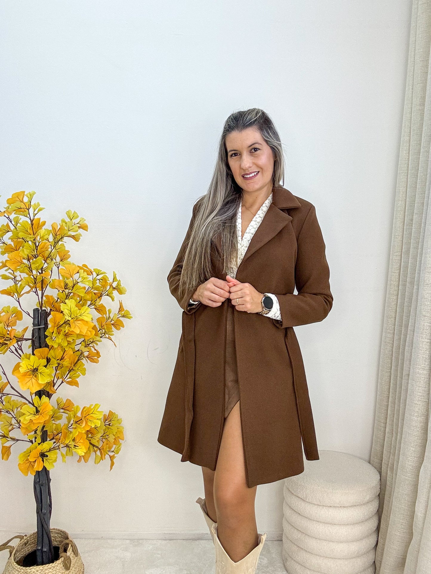 Casaco fazenda forrado comprimento médio