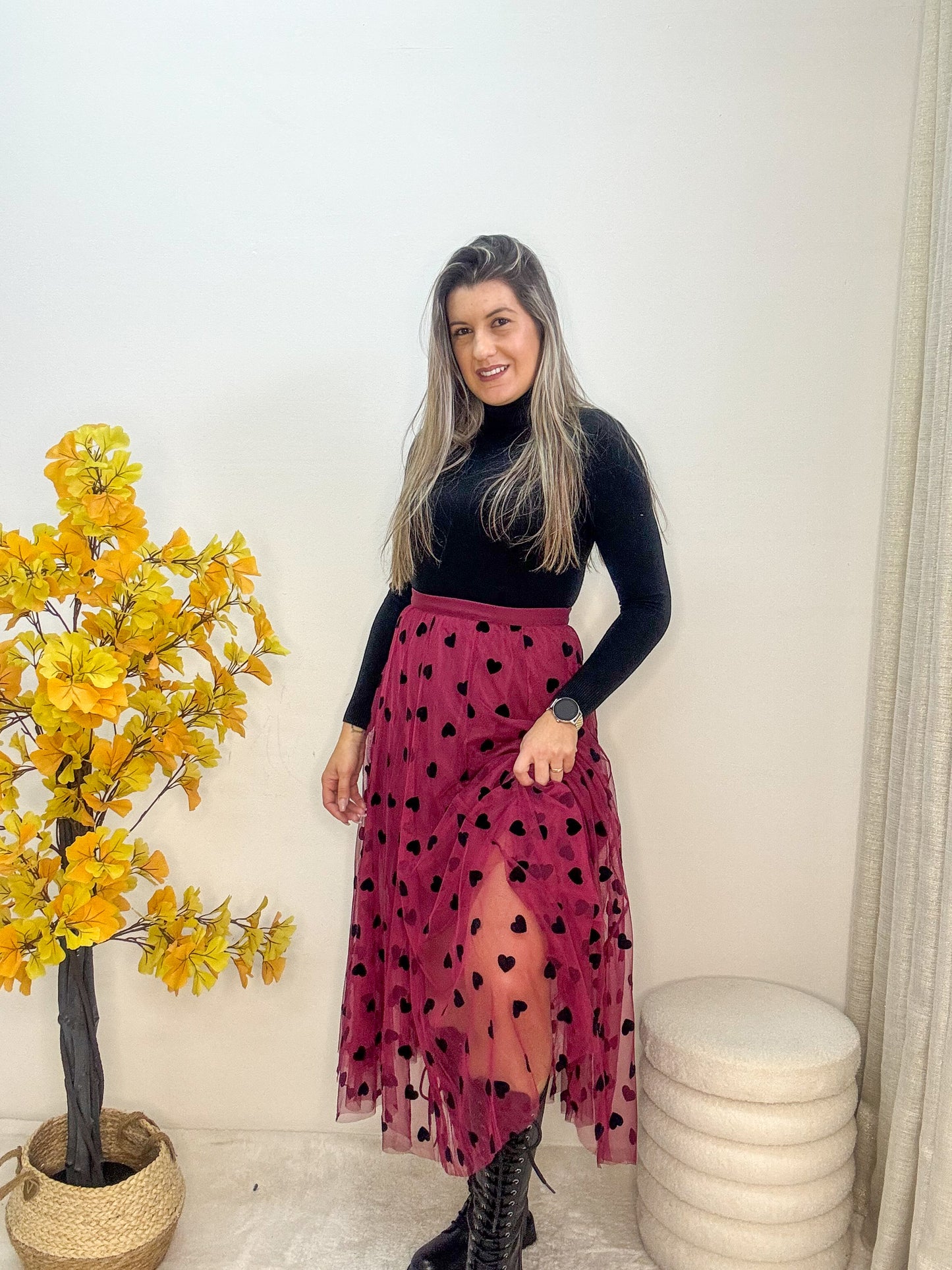 Saia tule corações TU