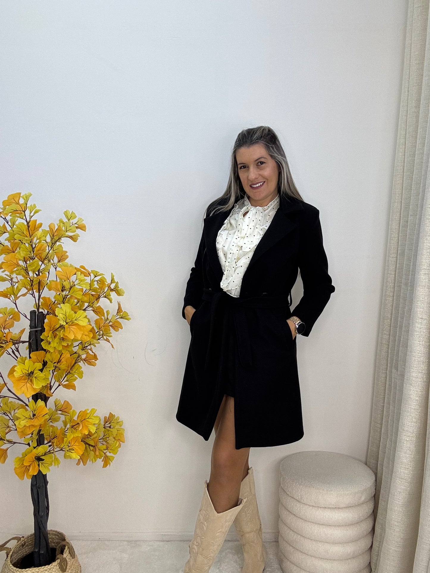 Casaco fazenda forrado comprimento médio