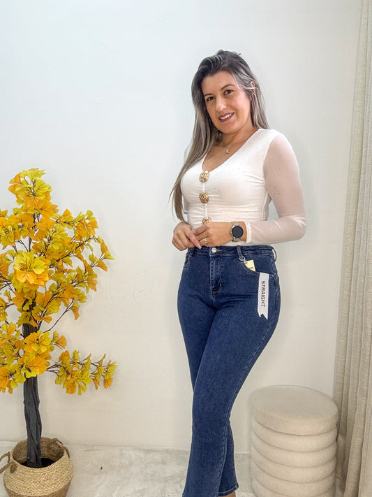 Calça straight Imitação “lewis”