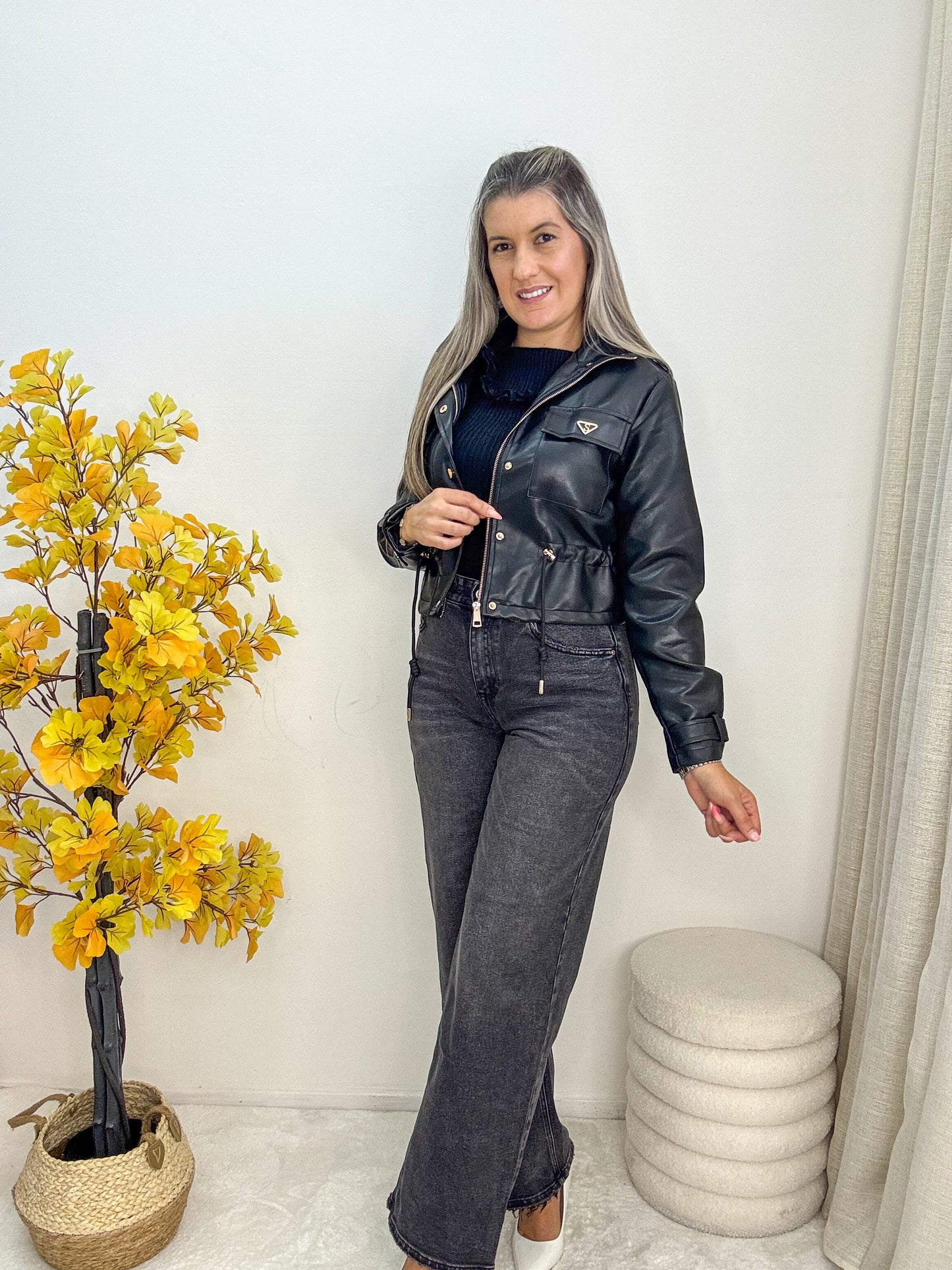 Casaca de pele sintética Lia