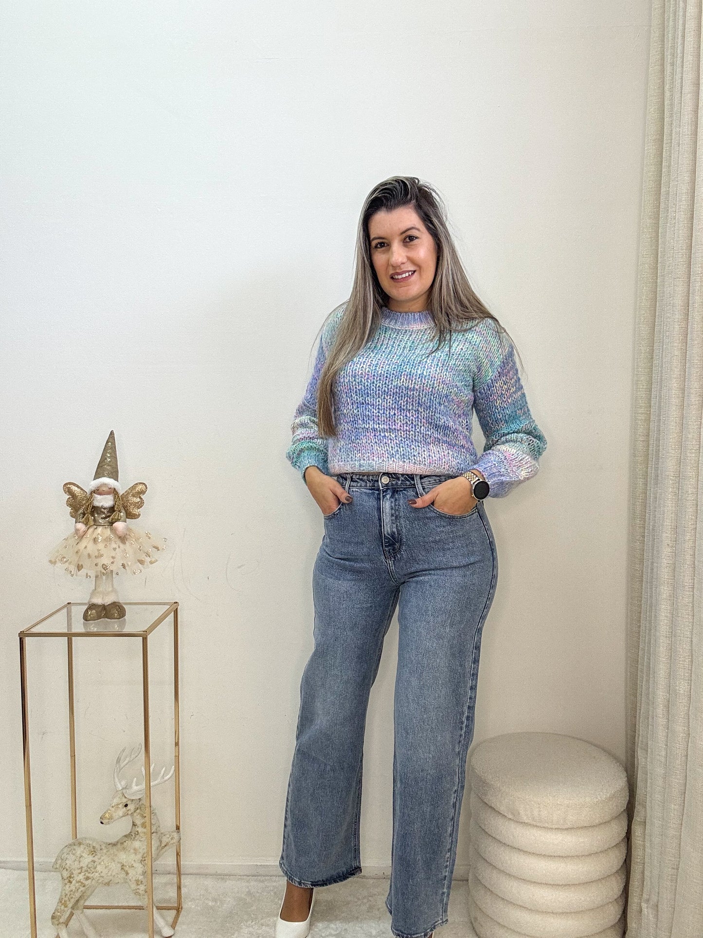 Calça wide leg Ganga média